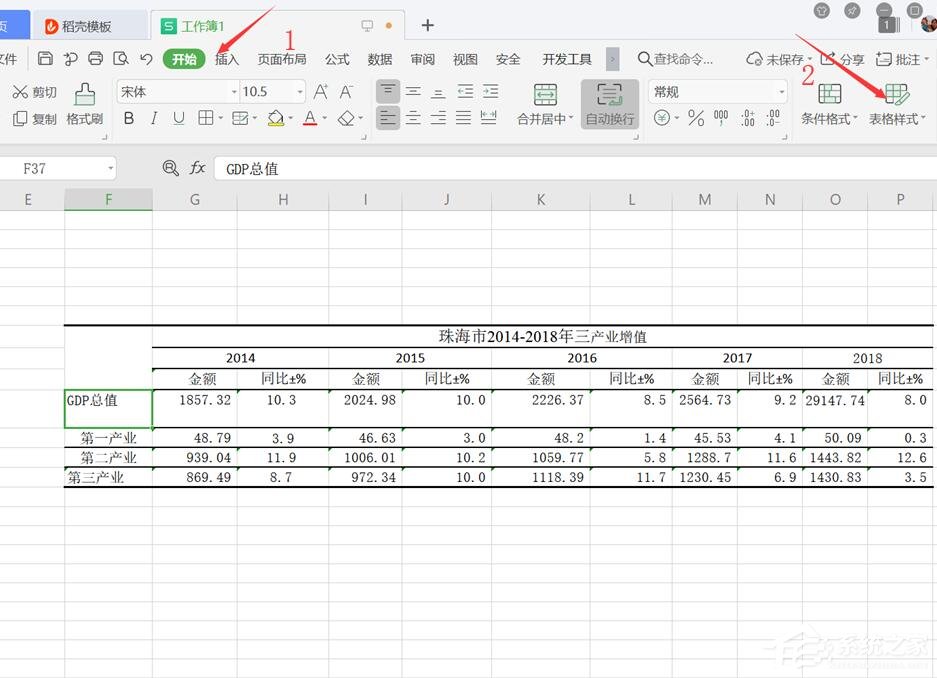 wps表格怎么設置僅套用表格樣式？