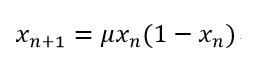 使用python畫出邏輯斯蒂映射(logistic map)中的分叉圖案例