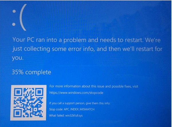 Win10更新后打印機藍(lán)屏APC_INDEX_MISMATCH怎么辦?