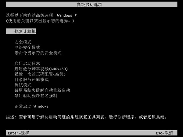 Win7開不了機按f8沒用怎么解決?