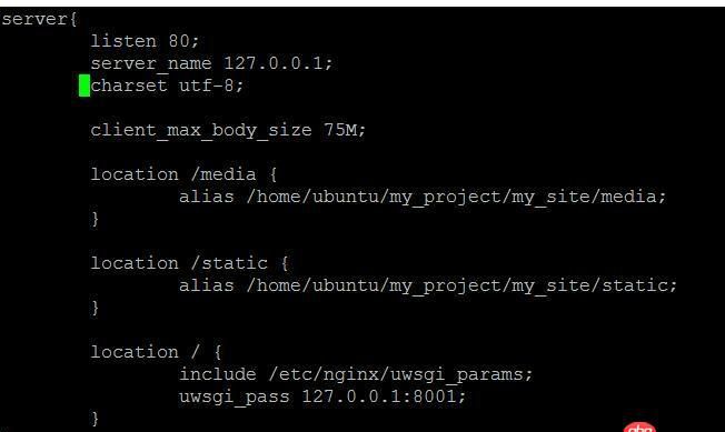 python - nginx+uwsgi啟動提示 nginx: [emerg] unknown directive "socket"?如何解決？