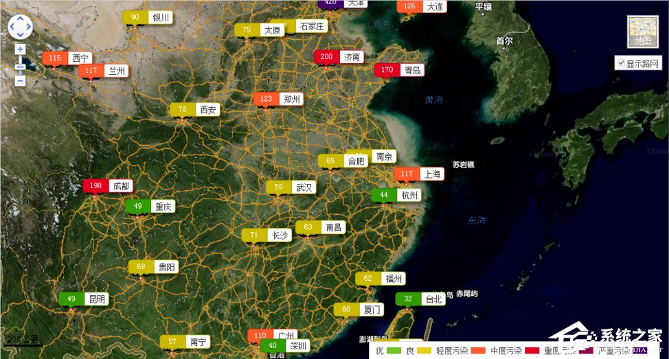 如何用百度地圖查看全國霧霾情況?