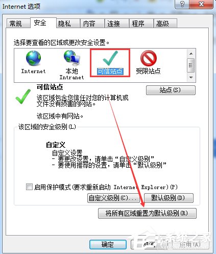 Win7網(wǎng)頁提示試圖打開受信任站點怎么辦？