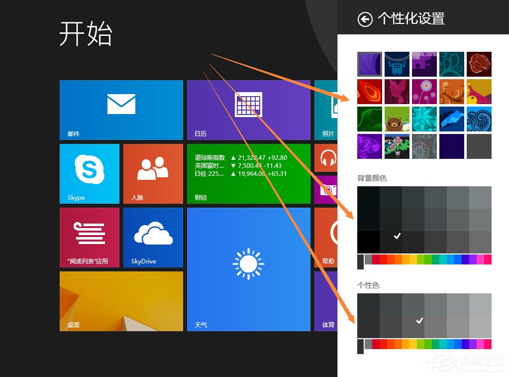 Win8.1開(kāi)始屏幕背景怎么設(shè)置？