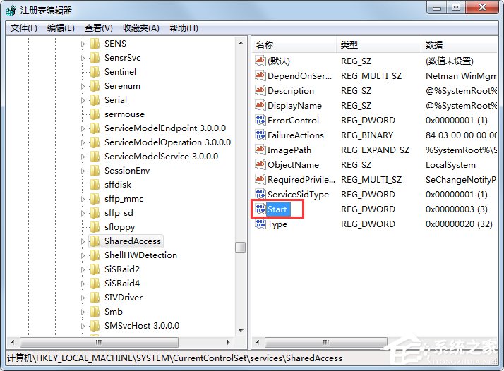 Win7無法啟用共享訪問提示錯誤1061如何解決？