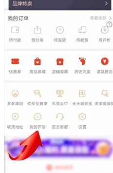 拼多多中找到自己評價(jià)位置具體操作步驟