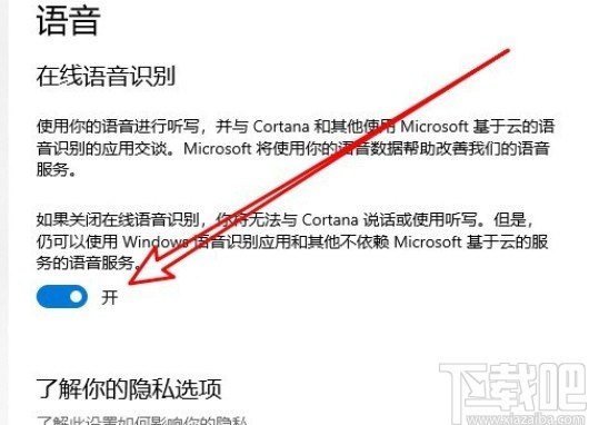 win10系統(tǒng)開啟在線語(yǔ)音識(shí)別功能的方法