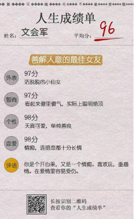 微信人生成績(jī)單二維碼在哪 測(cè)測(cè)我的人生成績(jī)單圖片怎么生成