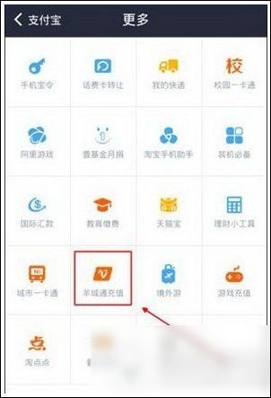 支付寶App充值羊城通的具體操作步驟