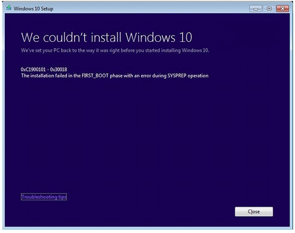 解決Win7/Win8.1升級Win10出現(xiàn)C1900101-30018錯(cuò)誤的解決方法