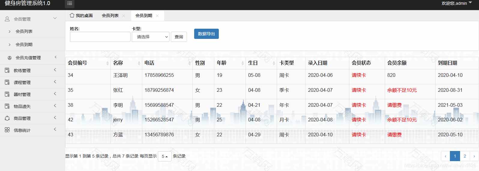 使用Springboot實(shí)現(xiàn)健身房管理系統(tǒng)