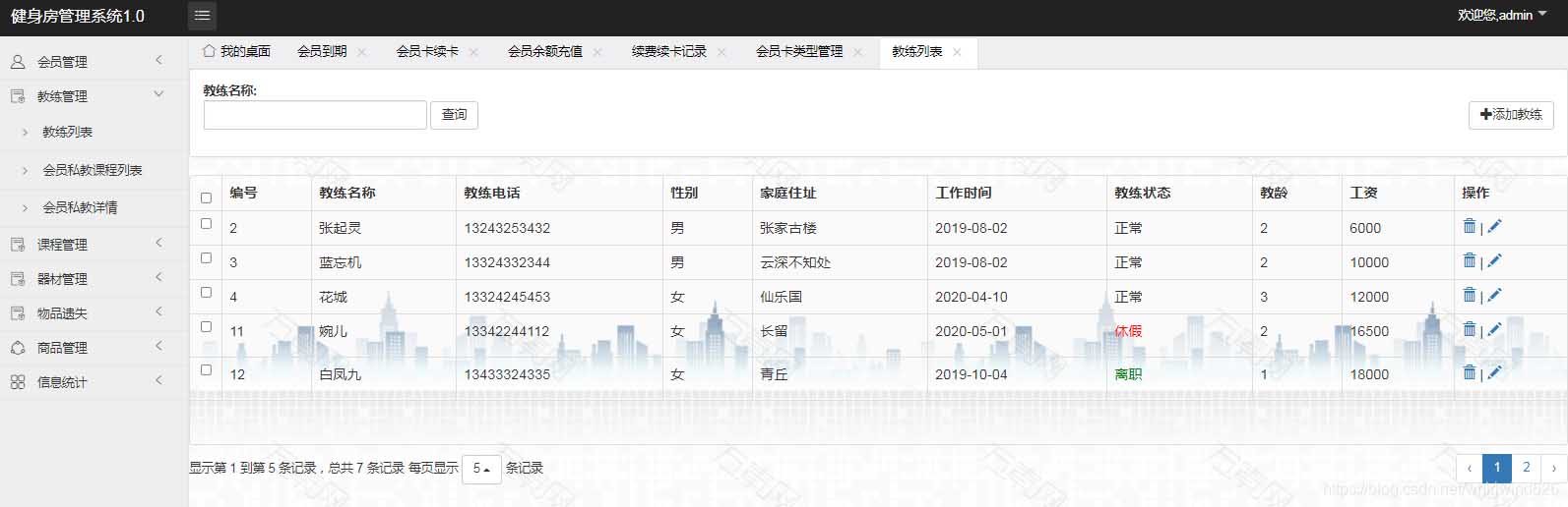 使用Springboot實(shí)現(xiàn)健身房管理系統(tǒng)