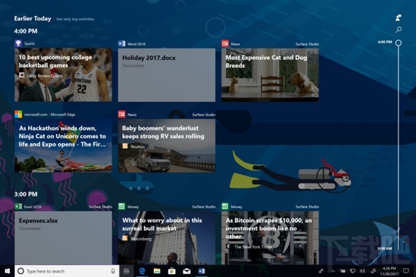win 10 Build 17063新功能Timeline怎么樣？