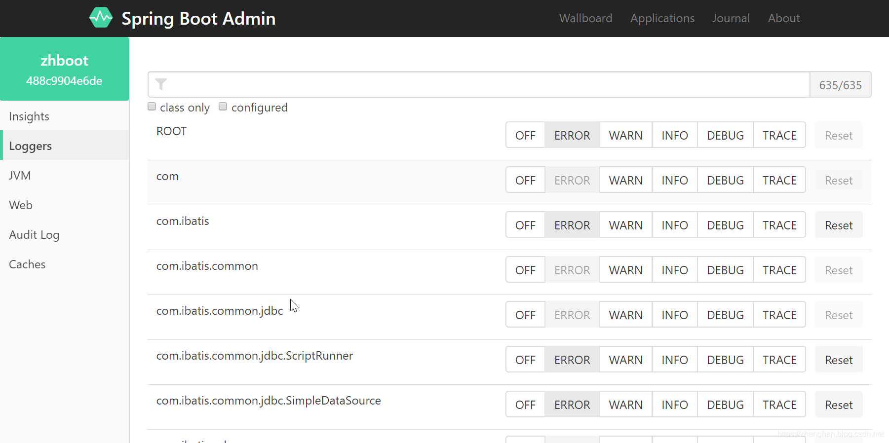 Spring Boot Admin 動(dòng)態(tài)修改日志級(jí)別的方法步驟
