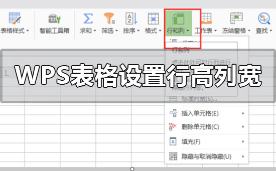 wps表格怎么設置行高和列寬