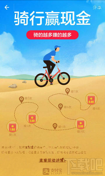 支付寶無現金周騎車贏現金怎么參加？支付寶無現金周騎車贏現金活動詳情
