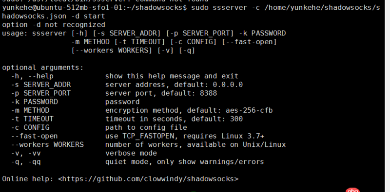 ubuntu后臺(tái)啟動(dòng)shadowsocks命令