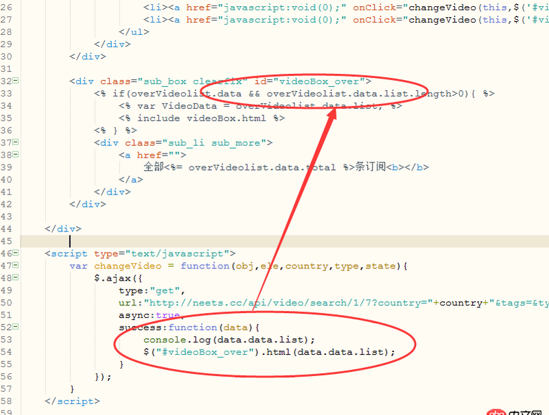node.js - KOA-EJS 交互，前臺，ajax得到的數(shù)據(jù)，如何用EJS模板來渲染。