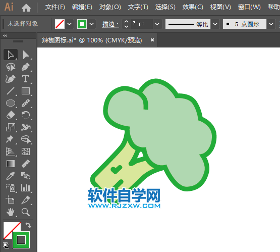 ai怎么畫西蘭花圖標(biāo)