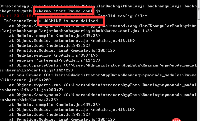 angular.js - karma測(cè)試包JASMINE is not defined