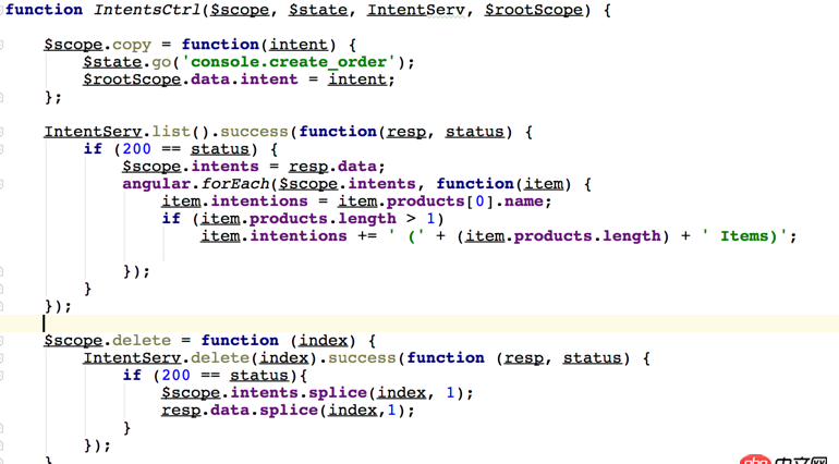 angular.js - 我該怎么寫這個delete函數呢？ 我現在寫成這樣了，但是只能刪除頁面的item，不能把刪除的部分傳給服務器
