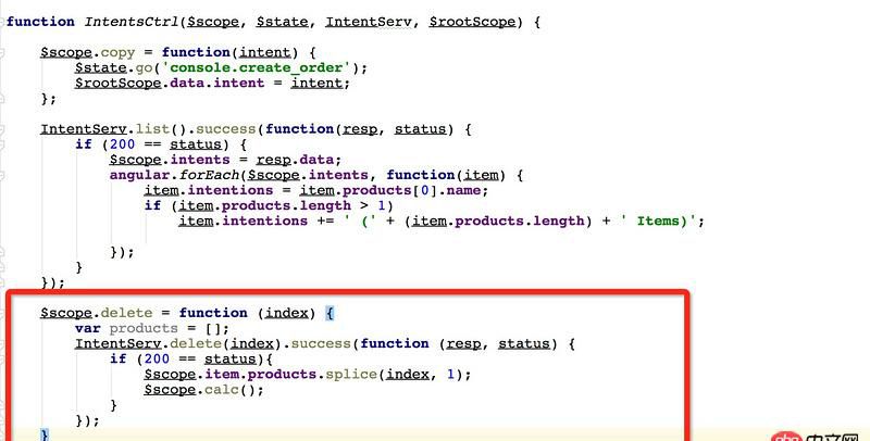 angular.js - 我該怎么寫這個(gè)delete函數(shù)呢? 我現(xiàn)在寫成這樣了,但是只能刪除頁(yè)面的item,不能把刪除的部分傳給服務(wù)器