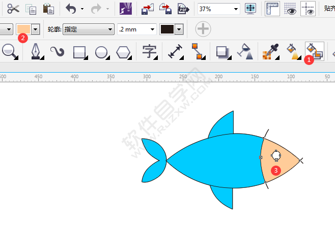 CDR畫(huà)一條小魚(yú)卡通圖