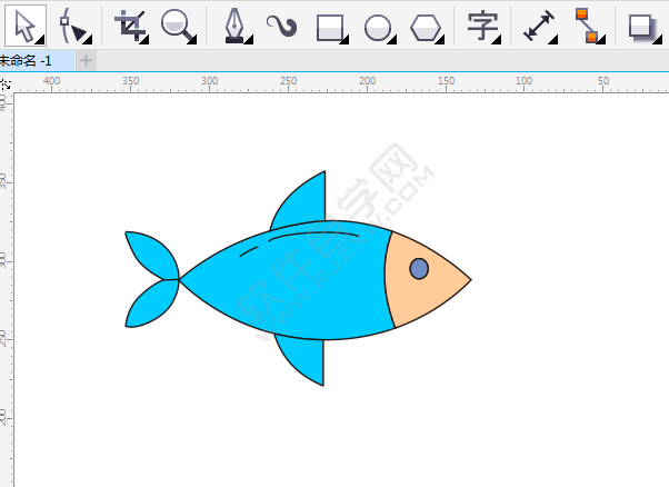 CDR畫(huà)一條小魚(yú)卡通圖