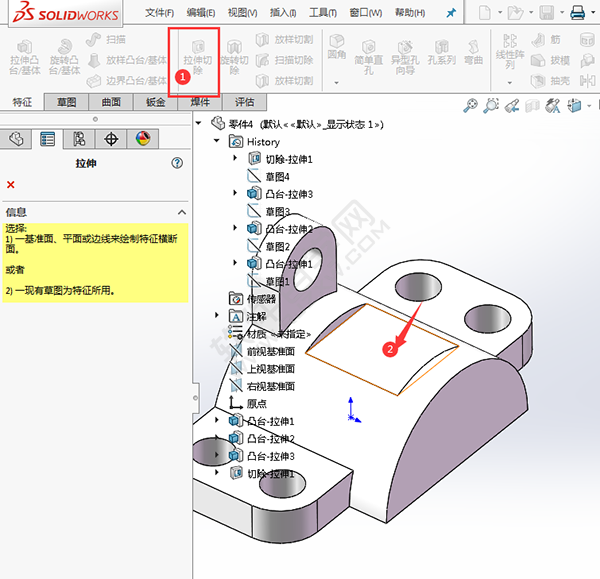 SolidWorks建模練習(xí)題用拉伸切除