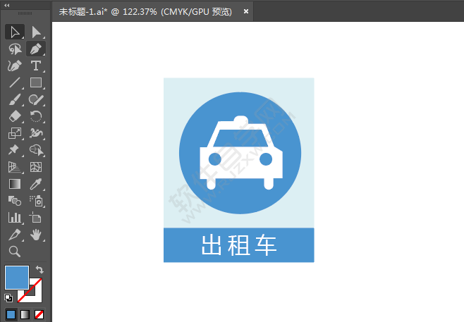 ai繪制出租車標(biāo)識的方法