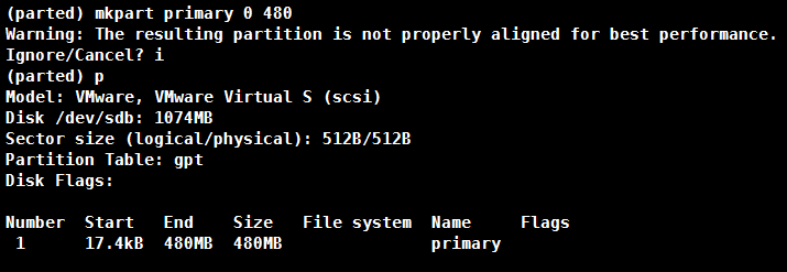 Linux parted磁盤分區實現步驟解析