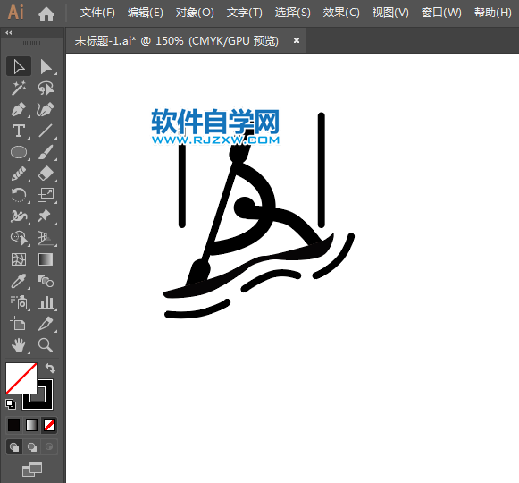 ai怎么設(shè)計(jì)皮劃艇激流回旋標(biāo)識(shí)