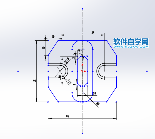 solidworks繪制草圖繪制對(duì)稱圖
