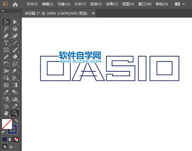 ai怎么設計CASIO標志矢量圖