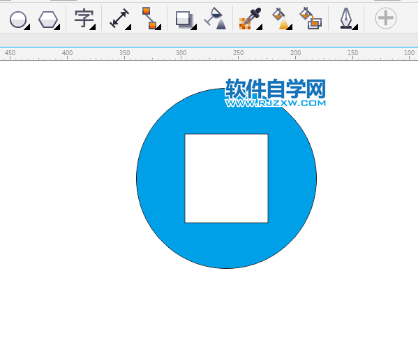 cdr兩個圖形合并后中間挖空