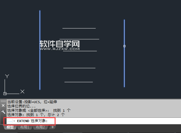 CAD怎么窗選延伸所有對(duì)象