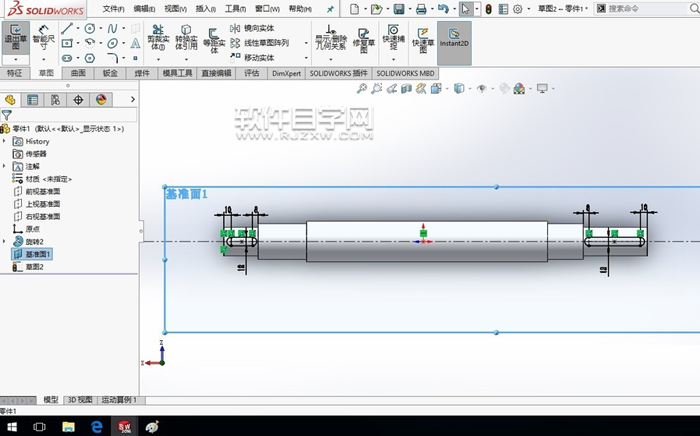 SolidWorks2016怎么畫軸呢？