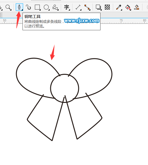 CDR設(shè)計(jì)蝴蝶心結(jié)簡筆畫教程