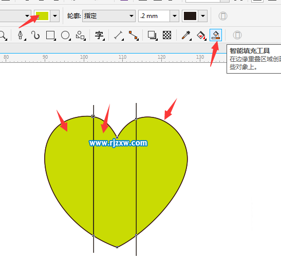 CDR設(shè)計(jì)蝴蝶心結(jié)簡筆畫教程
