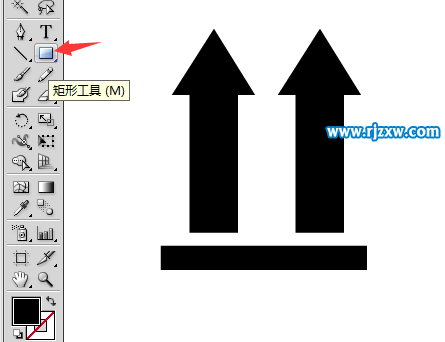 外箱向上圖標怎么用AI設計