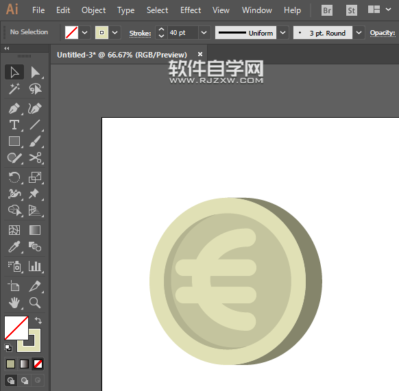 ai怎么畫歐元標(biāo)識？