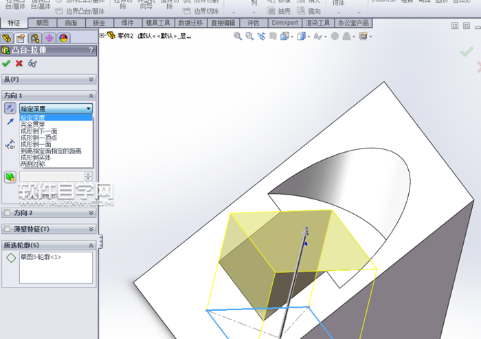 solidworks拉伸切除的介紹