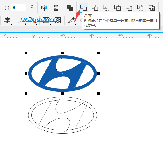 CDRX8設(shè)計北京現(xiàn)代LOGO標(biāo)志教程